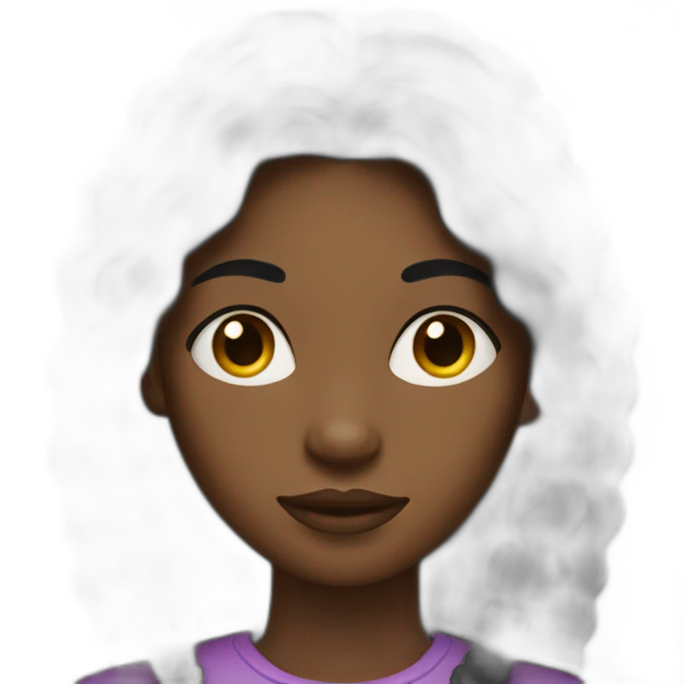 Black woman with long hair clodes one eye emoji