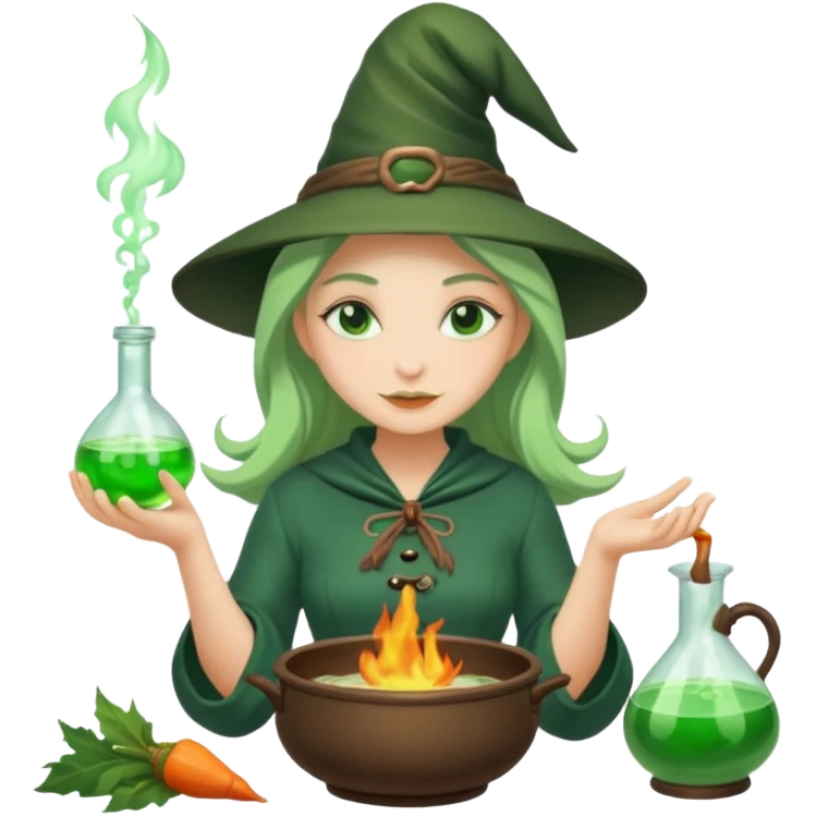 green witch cooking potion emoji