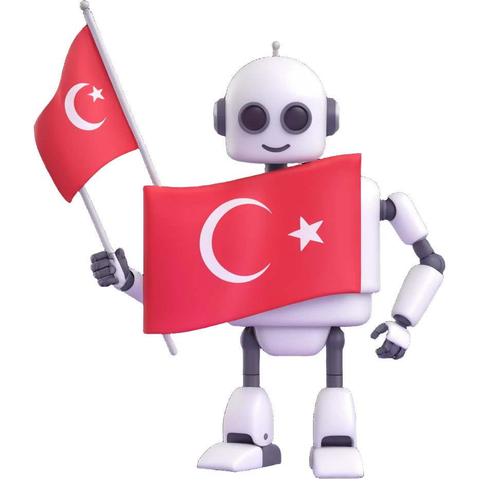 Teknofest milli teknoloji hamlesi emojisi with robot and Turkish flag, technology and progress, modern emoji style emoji