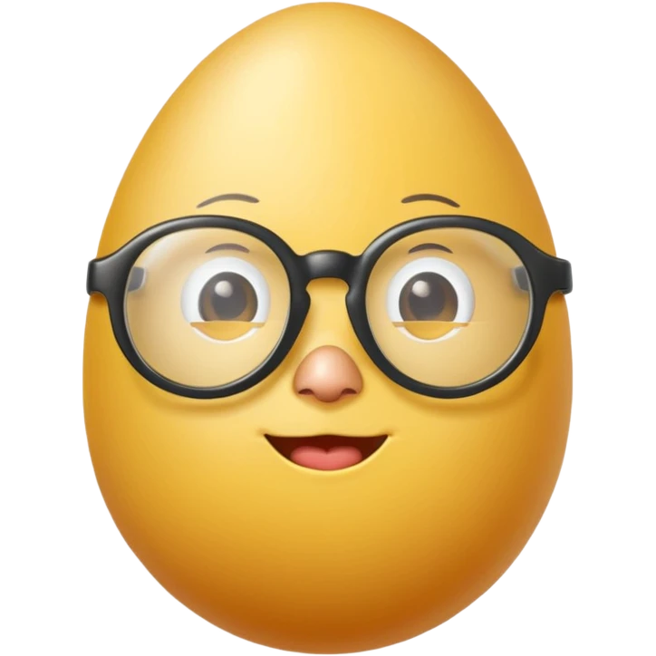 friendly yellow egg with glasses emoji
