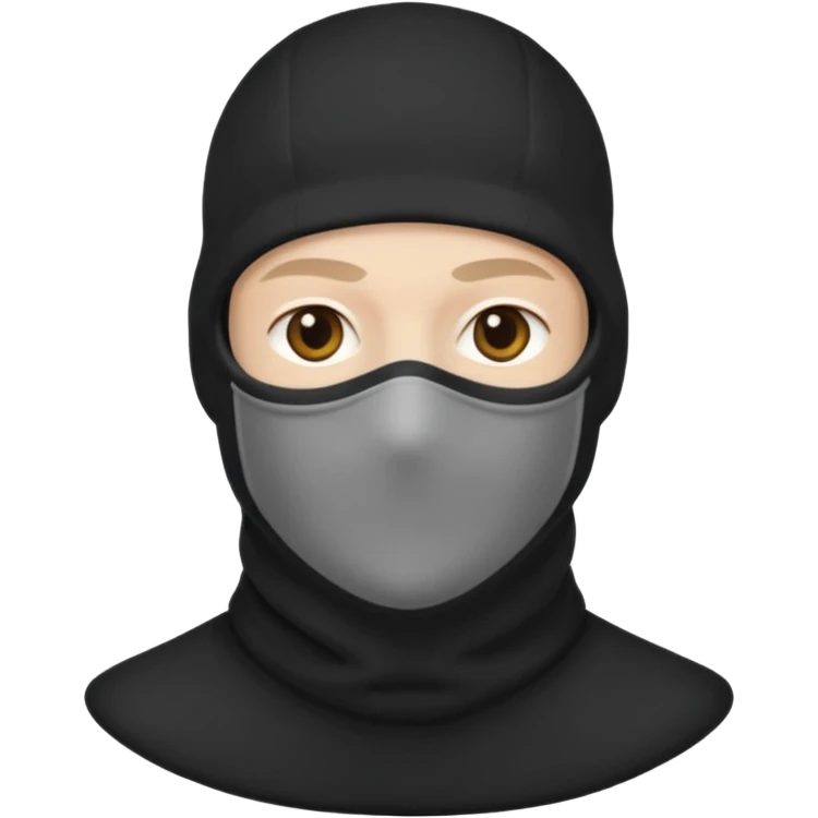 Chico blanco con pasamontañas emoji