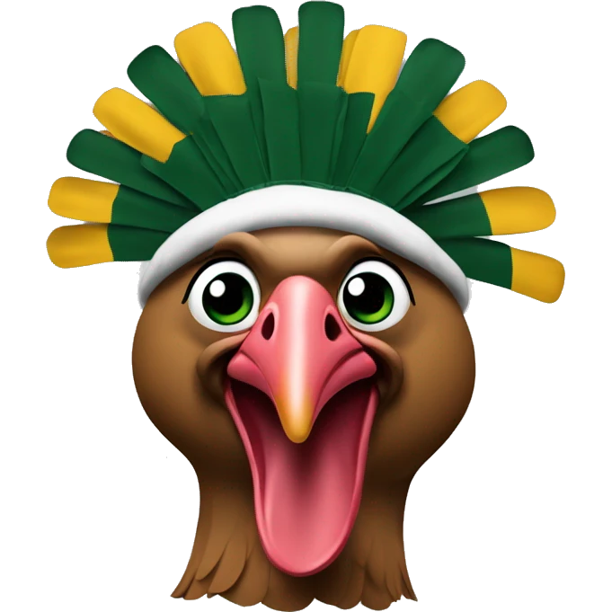 A Turkey that’s a Green Bay packer fan  emoji