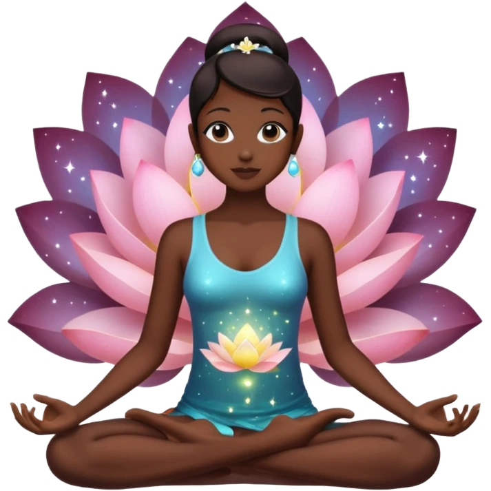 silhouette in lotus pose with sparkles emoji