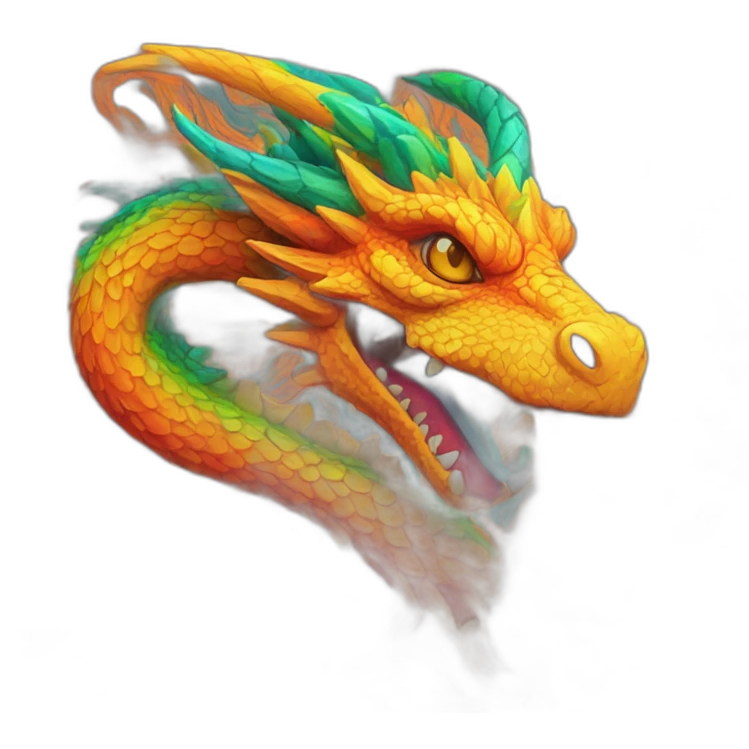 Dragon face colorful trippy emoji