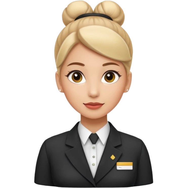 Fais-moi une réceptionniste pour un hôtel de luxe avec des habits un peu plus classe emoji