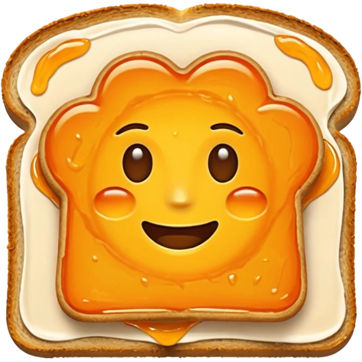 orange marmalade spread on toast, cute emoji style emoji