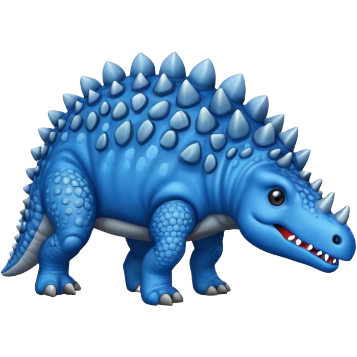 As un emoji de el dinosaurios ANQUILOSAURIO de perfil en color azul que sea bebe y tenga un efecto mas animado que sea mas animado y sin tantos picos pero que sea ANQUILOSAURIOno se parese a un ANQUILOSAURIO  emoji