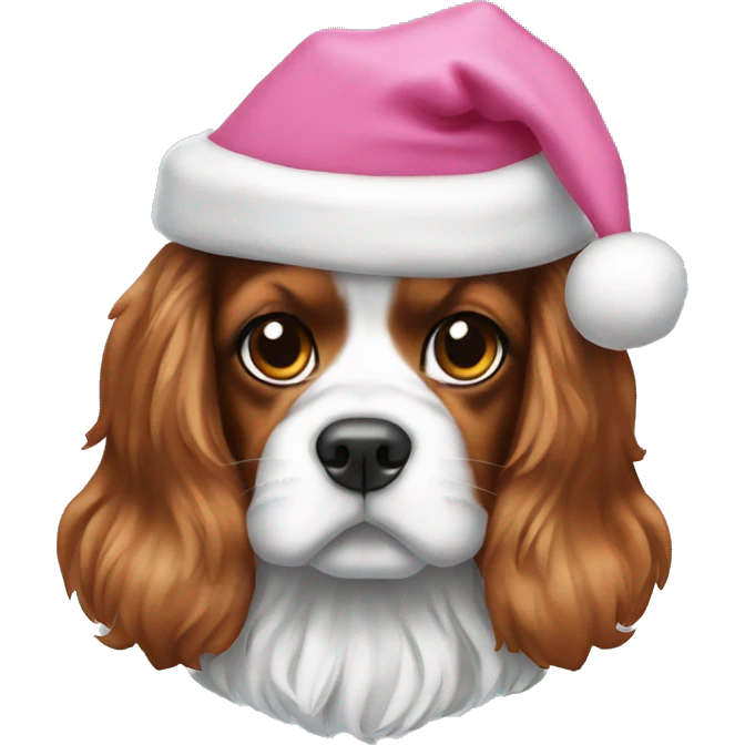 ruby king charles pink santa hat emoji