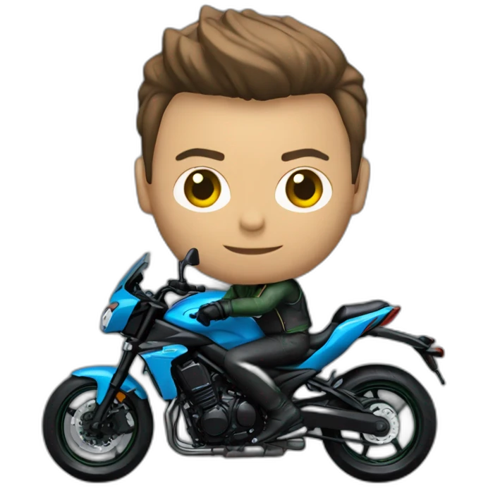 Un homme sur une Kawasaki Z800 emoji