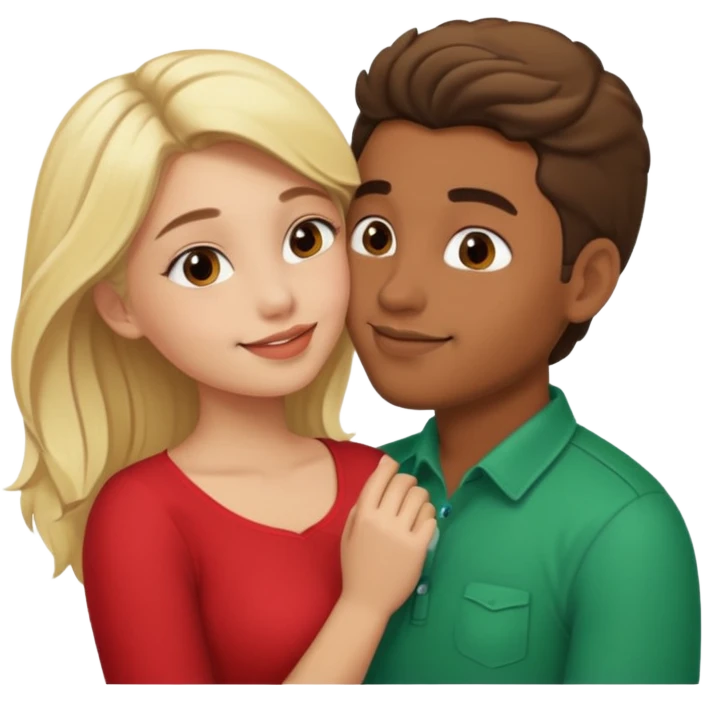 Cute Mexican guy kissing blonde girl emoji