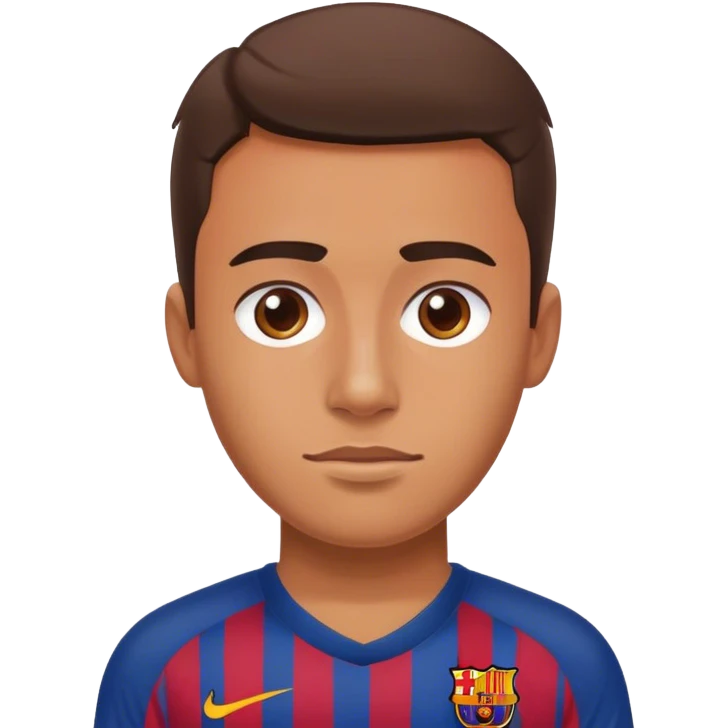 A person with the Barca team shirt  emoji
