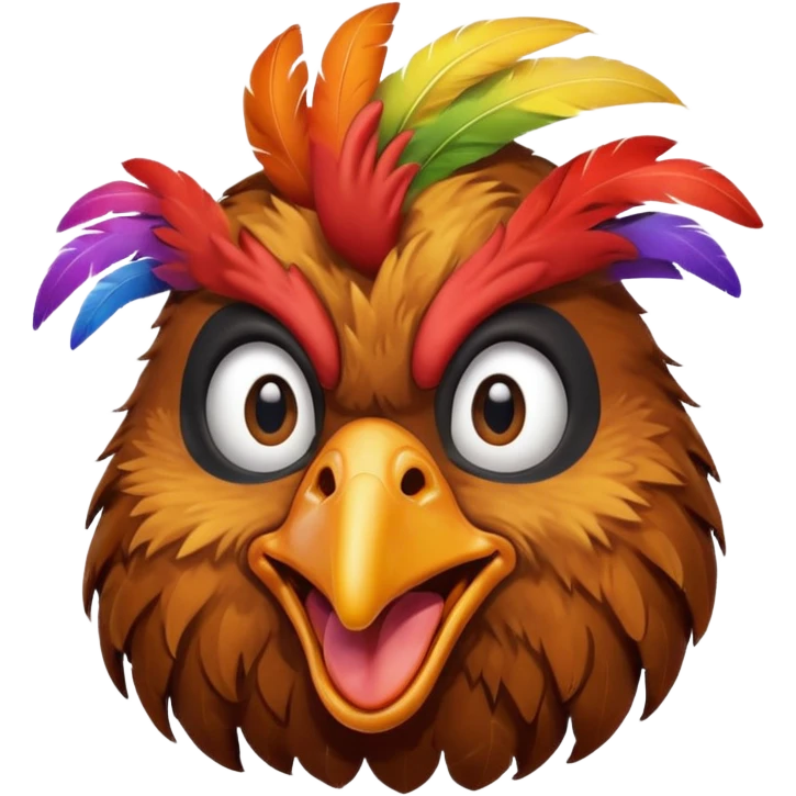 A retarded looking chicken head emoji