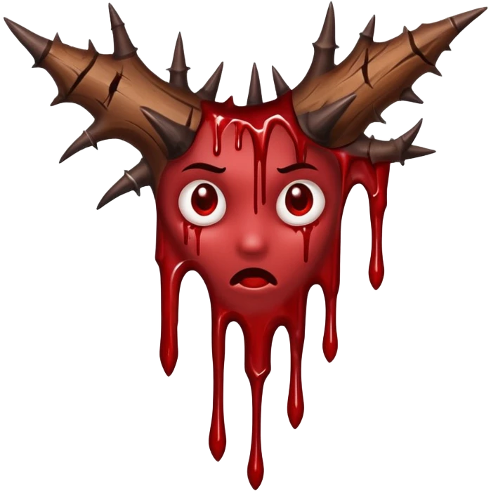 wood thorn with blood dripping from it  emoji