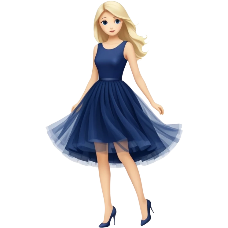 Navy blue dress with tulle skirt emoji
