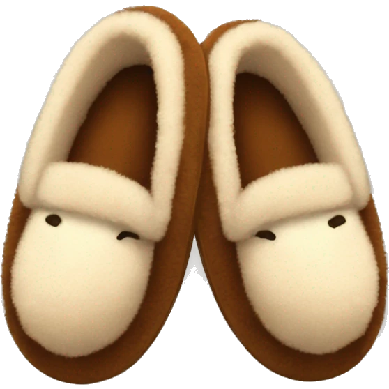 Slippers that are brown and fuzzy emoji