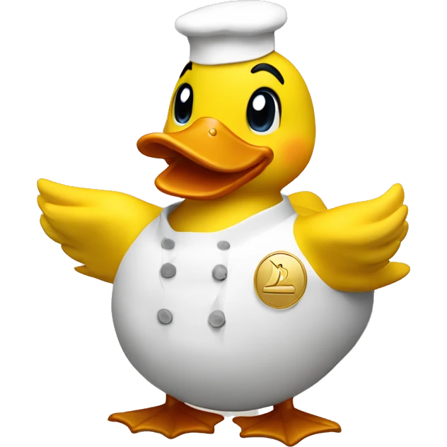Yellow duck with a gold Michelin star on its chest emoji