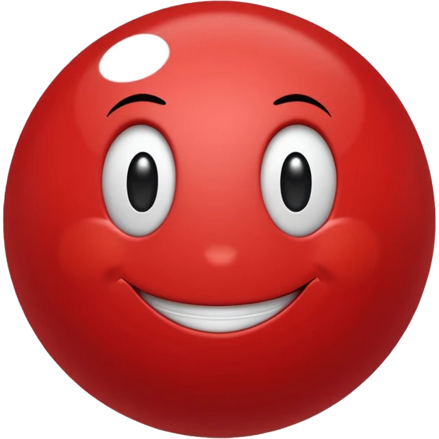 Little red ball with smiley face with text: pallina emoji