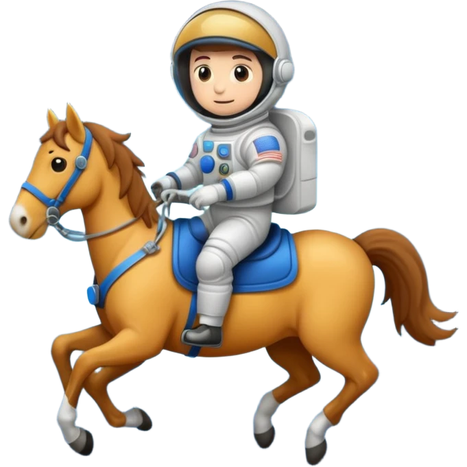 astronaut on horseback with stars in background emoji