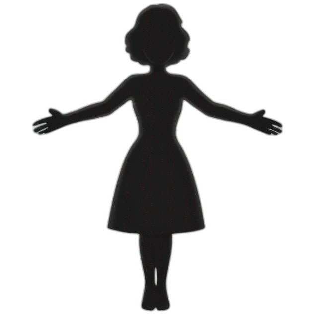 eerie shadow of a woman with outstretched arms arms  emoji