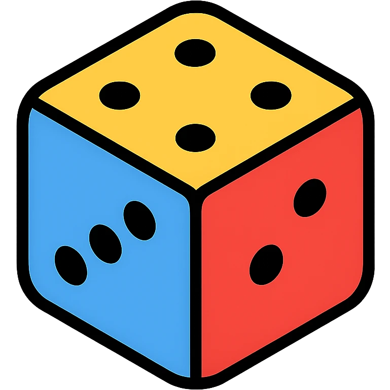 Colorful dice icon emoji