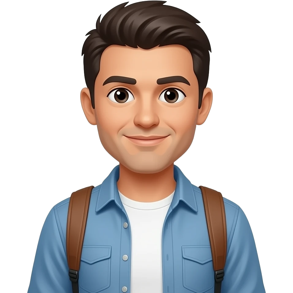 Hombre viajo a chile con ropa sencilla emoji