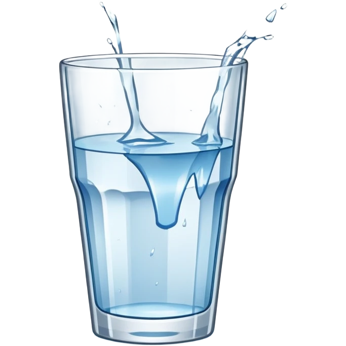 shattered drinking glass with water spilling emoji
