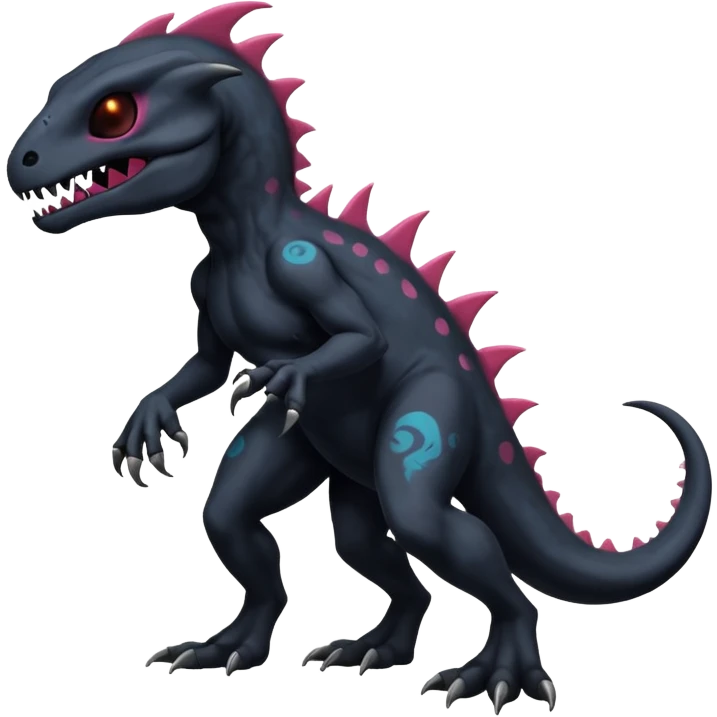 Nebulae spooky scary evil cool Salandit-Duskull-Noibat-Fakémon-hybrid-creature (full body)  emoji