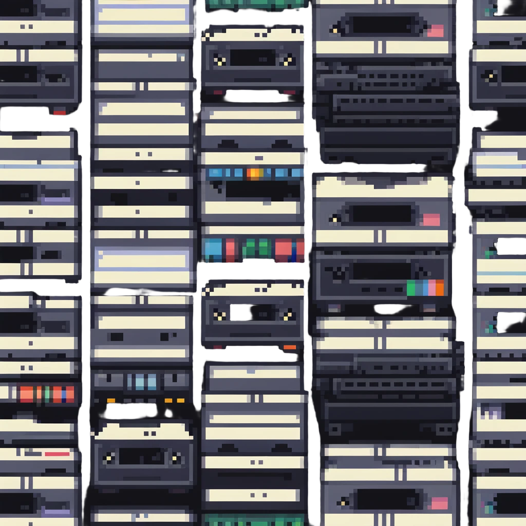 collection of VHS tapes stacked together emoji