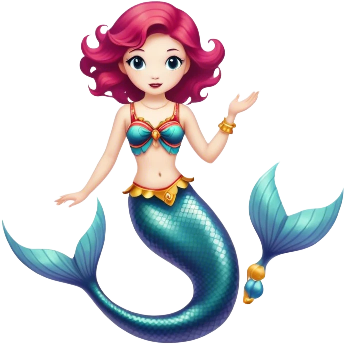 Vintage circus mermaid in tank emoji