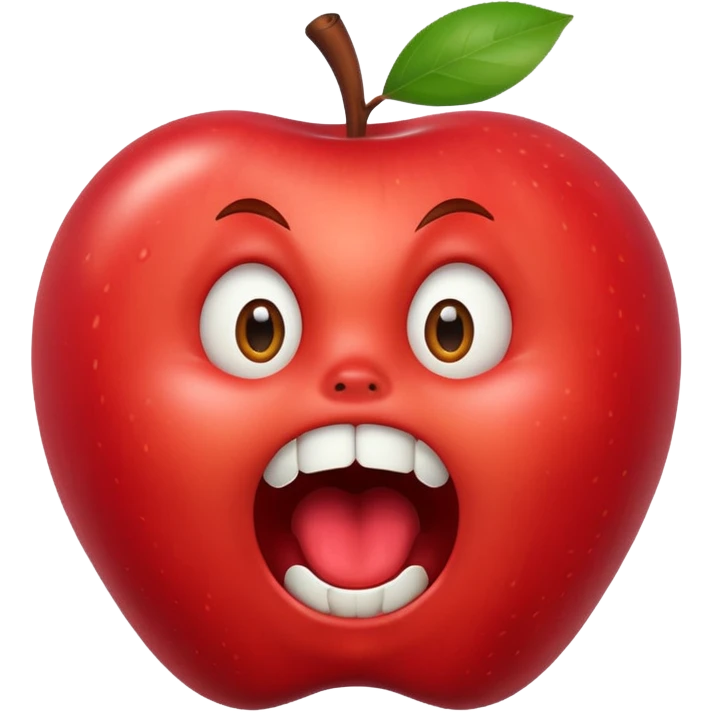 normal apple brand emoji with jaw dropped and mouth open emoji