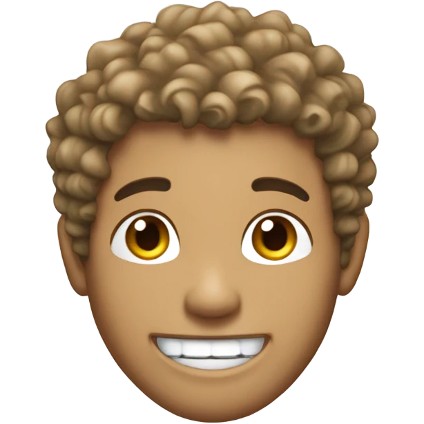 Light skin male with curly hair and ear studs. Make him smile and wink. Gift him grillz emoji