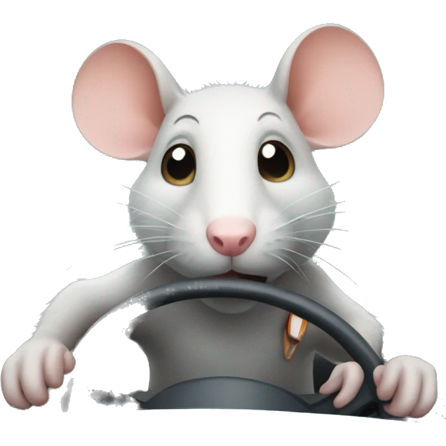 Cute rat driving  emoji