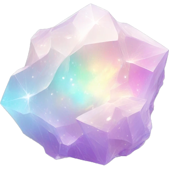 Pastel white iridescent nebula crystal emoji