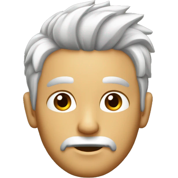 Hombre con pelo corto peinado hacia delante y con perilla emoji