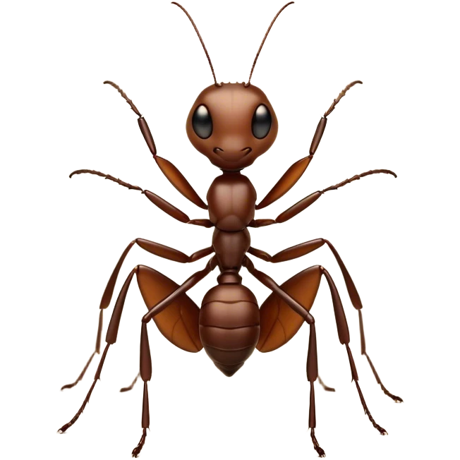 Cinematic Industrious Ant Portrait Emoji, Poised and diligent, with a tiny, meticulously detailed body in earthy tones, sharp, observant eyes and agile limbs, Simplified yet precise and sophisticated features, highly detailed, glowing with a soft, natural luminescence, high shine, intelligent and determined, stylized with an air of hardworking resilience, focused and alert, soft glowing outline, capturing the essence of a watchful ant that appears ready to march out of the screen with effortless precision! emoji