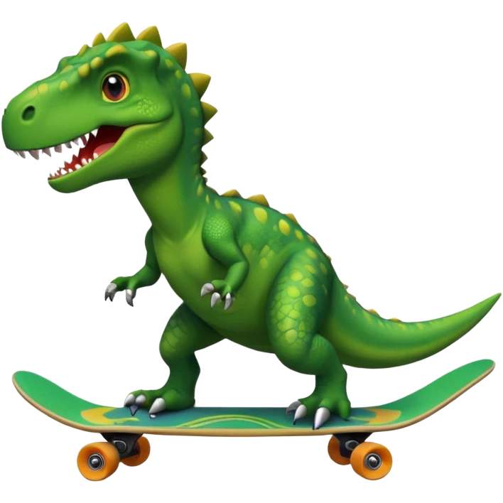 Dinosaur on a skateboard emoji