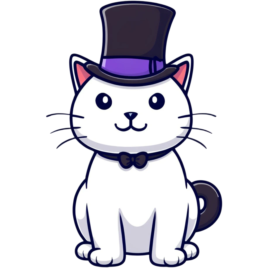 A cat elegant wearing top hat  emoji