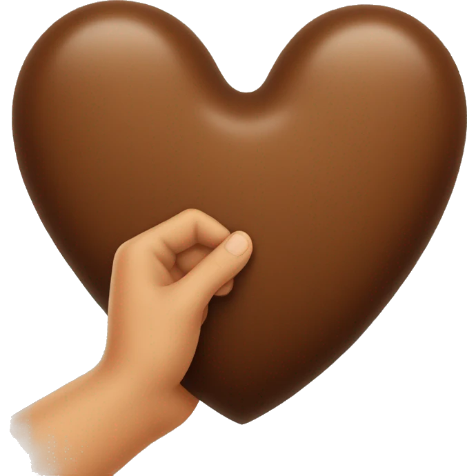 Brown heart in hand emoji