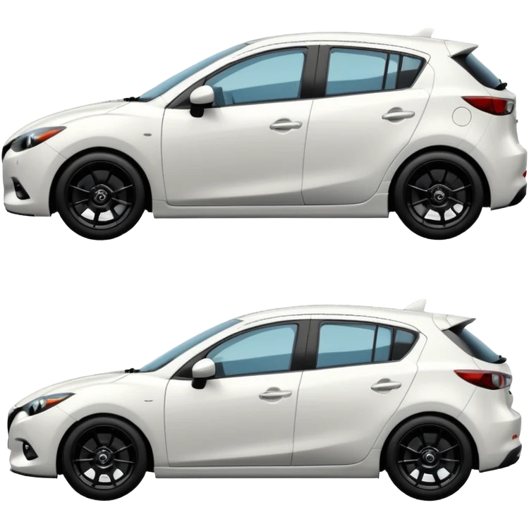 white mazda 3 blakc wheels new shape emoji