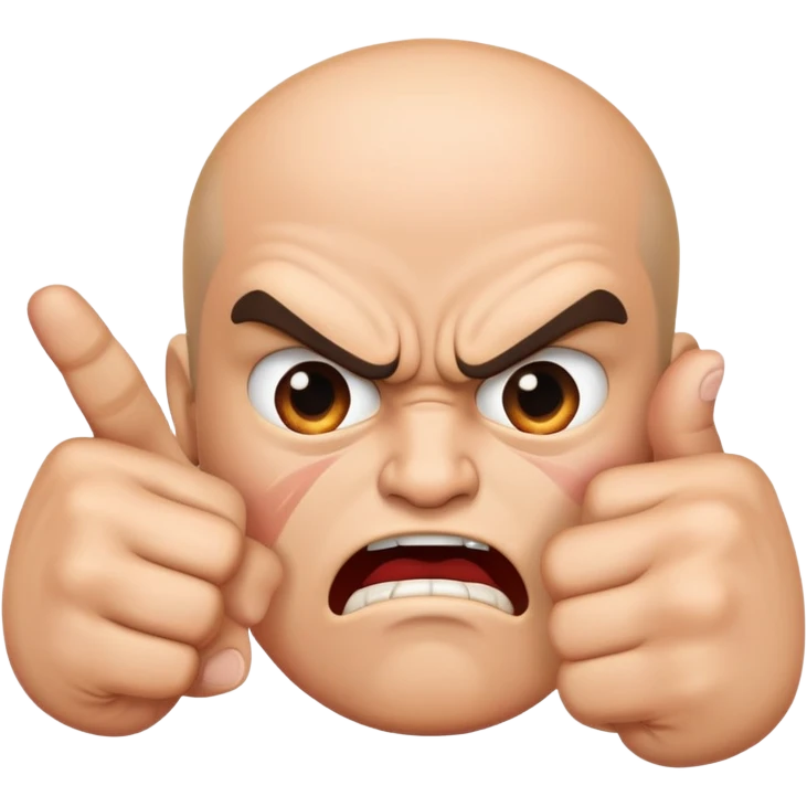 Angry face with two hands, but the hands are pointing with their first finger and they smack their two first fingers together  emoji