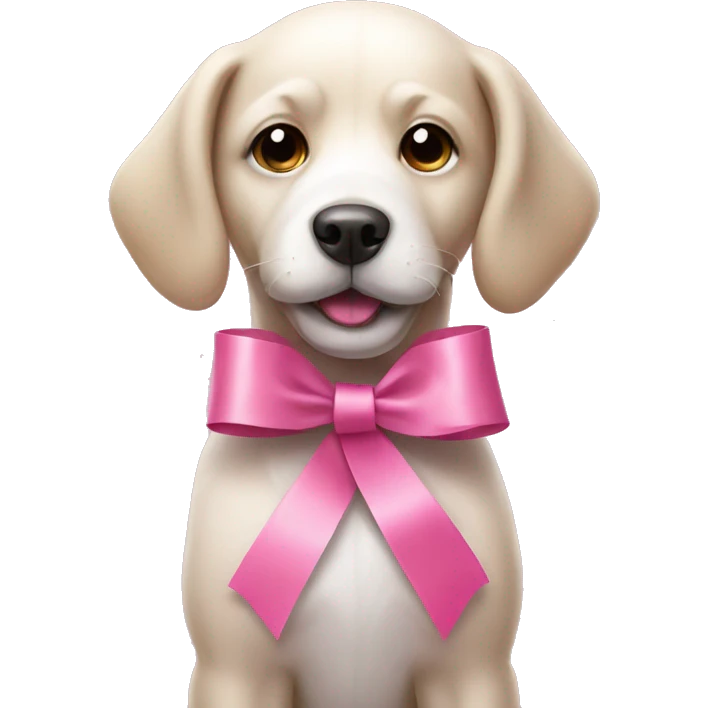 dog with a pink ribbon  emoji