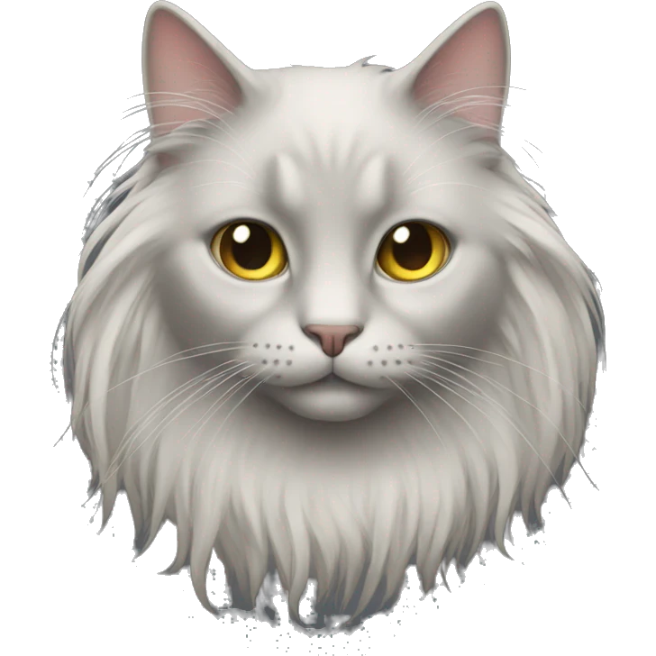 Black cat with long hair  emoji