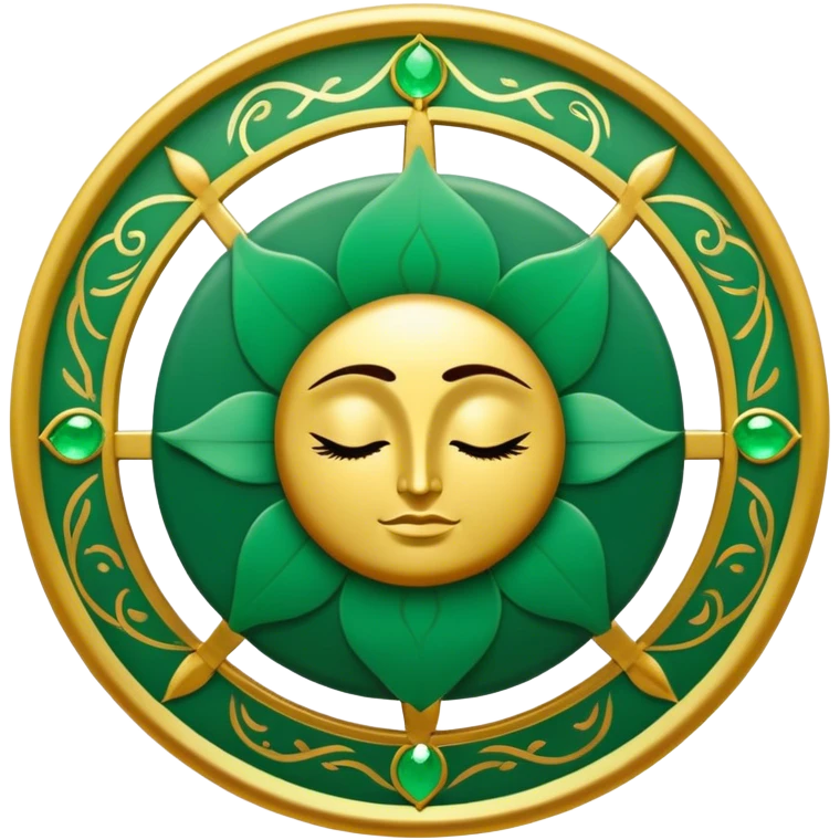 Un libro verde esmeralda con detalles dorados y una textura suave, con un círculo zen, un rayo de luz o un loto en la portada, irradiando presencia, calma y despertar espiritual. ☀️🌀🌿 emoji