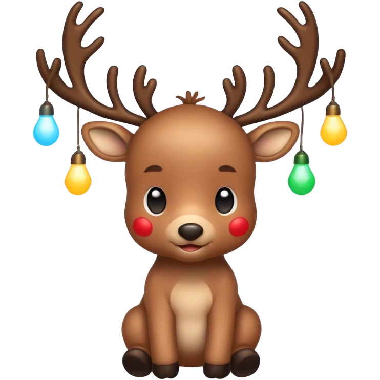 reindeer baby  cute, full body lights whire aropund his head emoji
