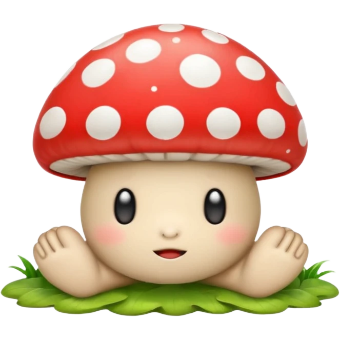 A sleeping mushroom character emoji
