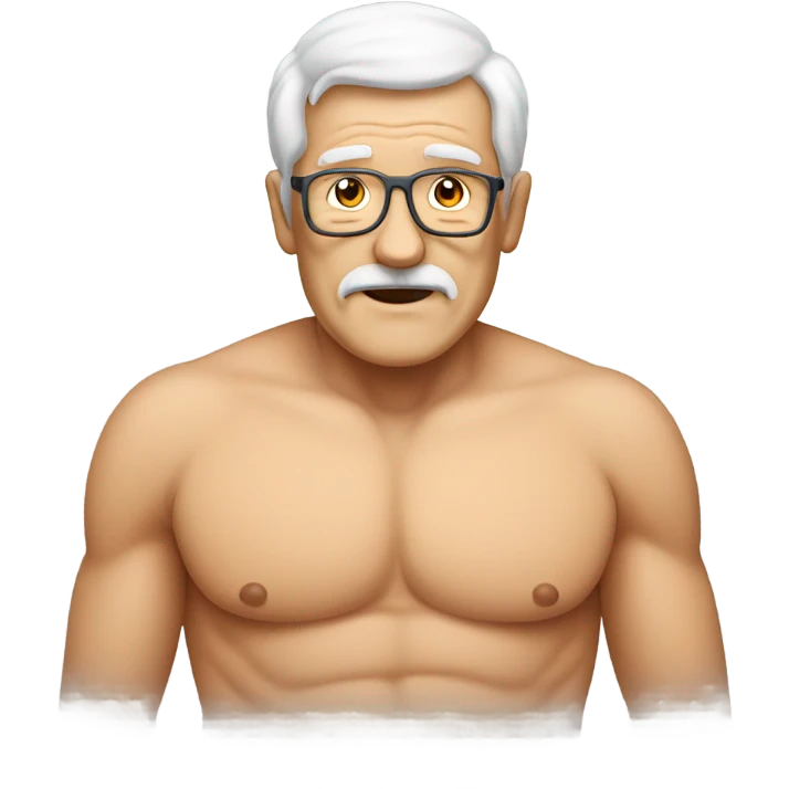 White grampa with six pack  emoji