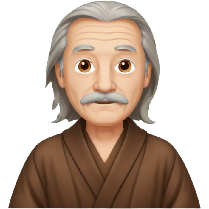 old man long hair long mustache in a warm robe emoji