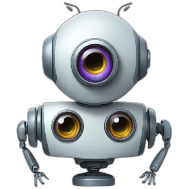 3-eyes kind and caring robot emoji
