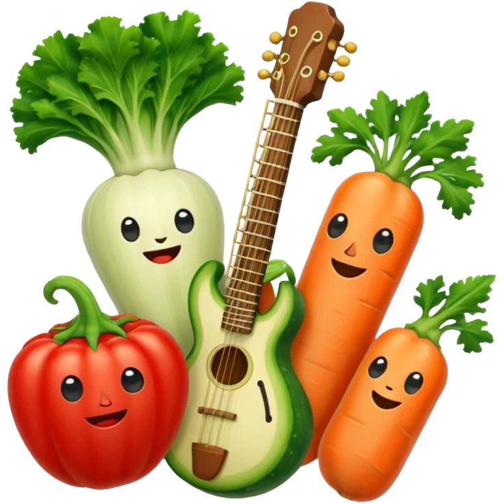 Vegetables playing a tune emoji