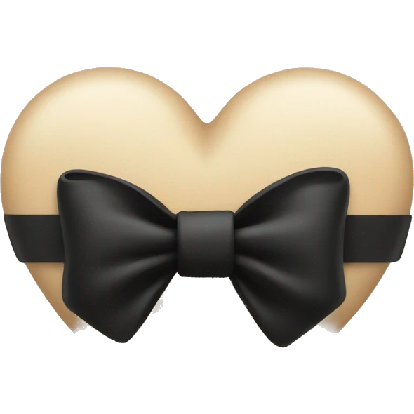 beige heart with black bow emoji